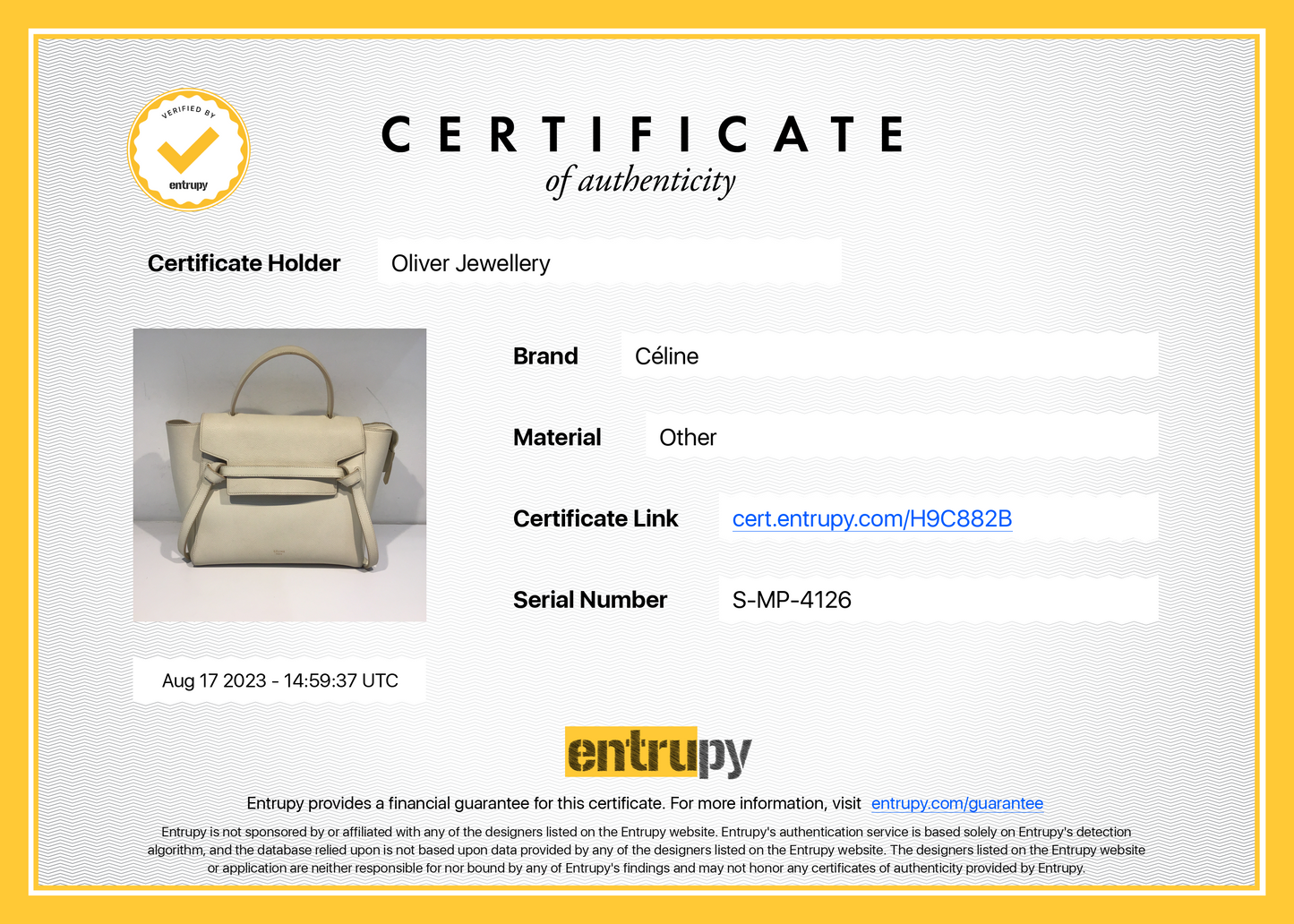Celine Neutral Leather Micro Belt Bag