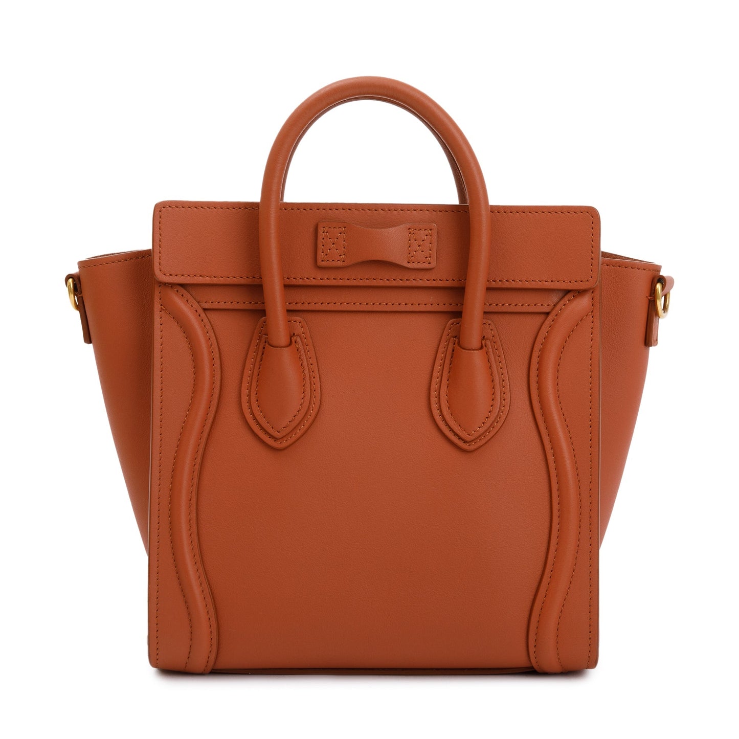 Celine Terracotta Smooth Calfskin Leather Nano Luggage Tote