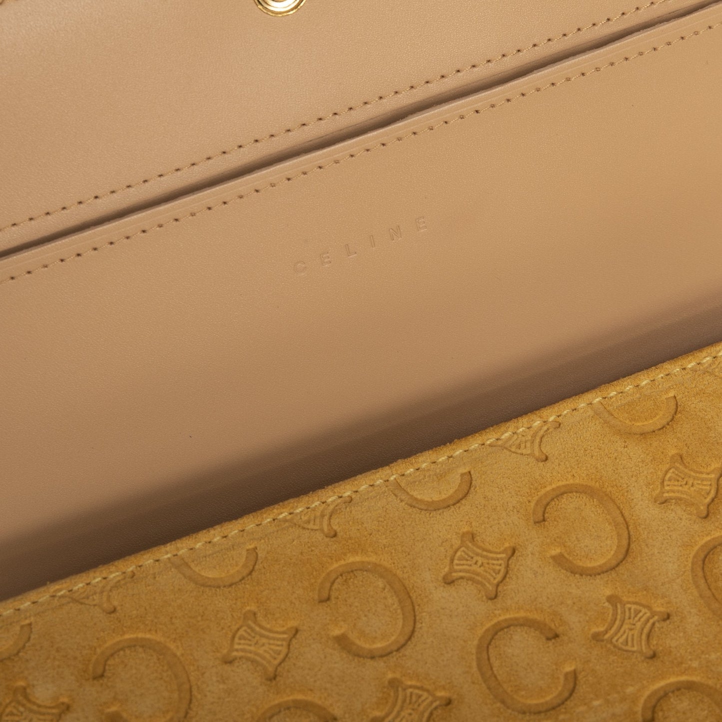 Celine Vintage Monogram Suede Wallet