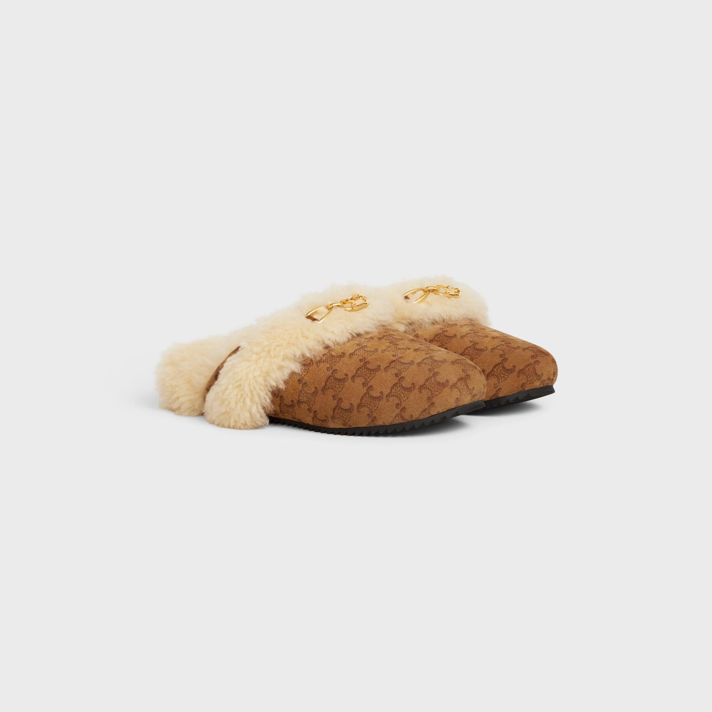 CÉLINE TRIOMPH FUR SHEARLING SLIDES