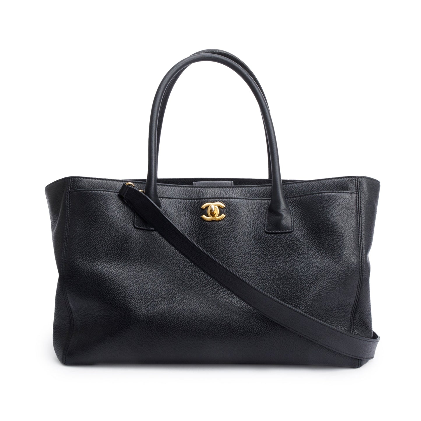 Chanel Black Caviar Leather Medium Executive Cerf Tote
