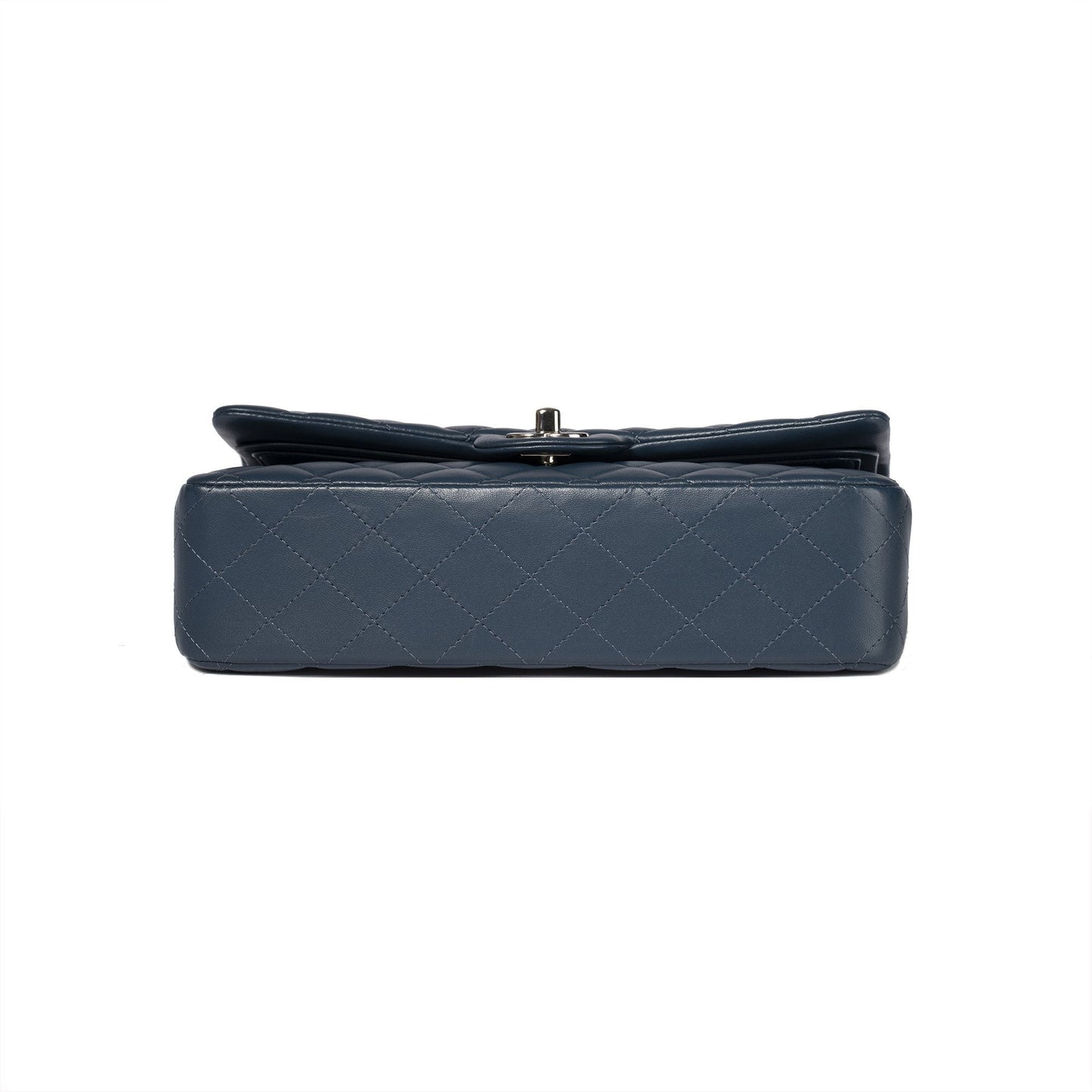 Chanel 2018 Navy Lambskin Medium Classic Double Flap Bag