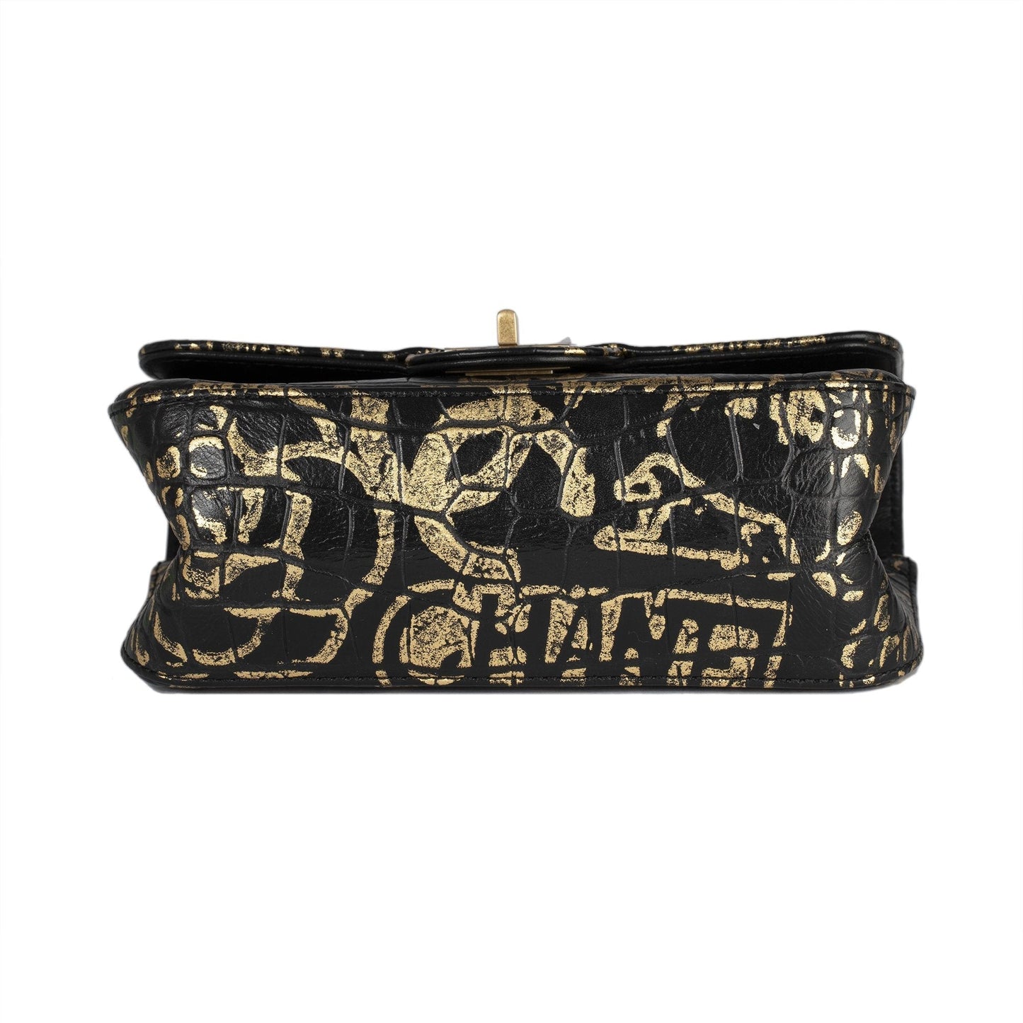 Chanel 2019 Small Crocodile Embossed Graffiti Reissue 2.55 Flap Bag