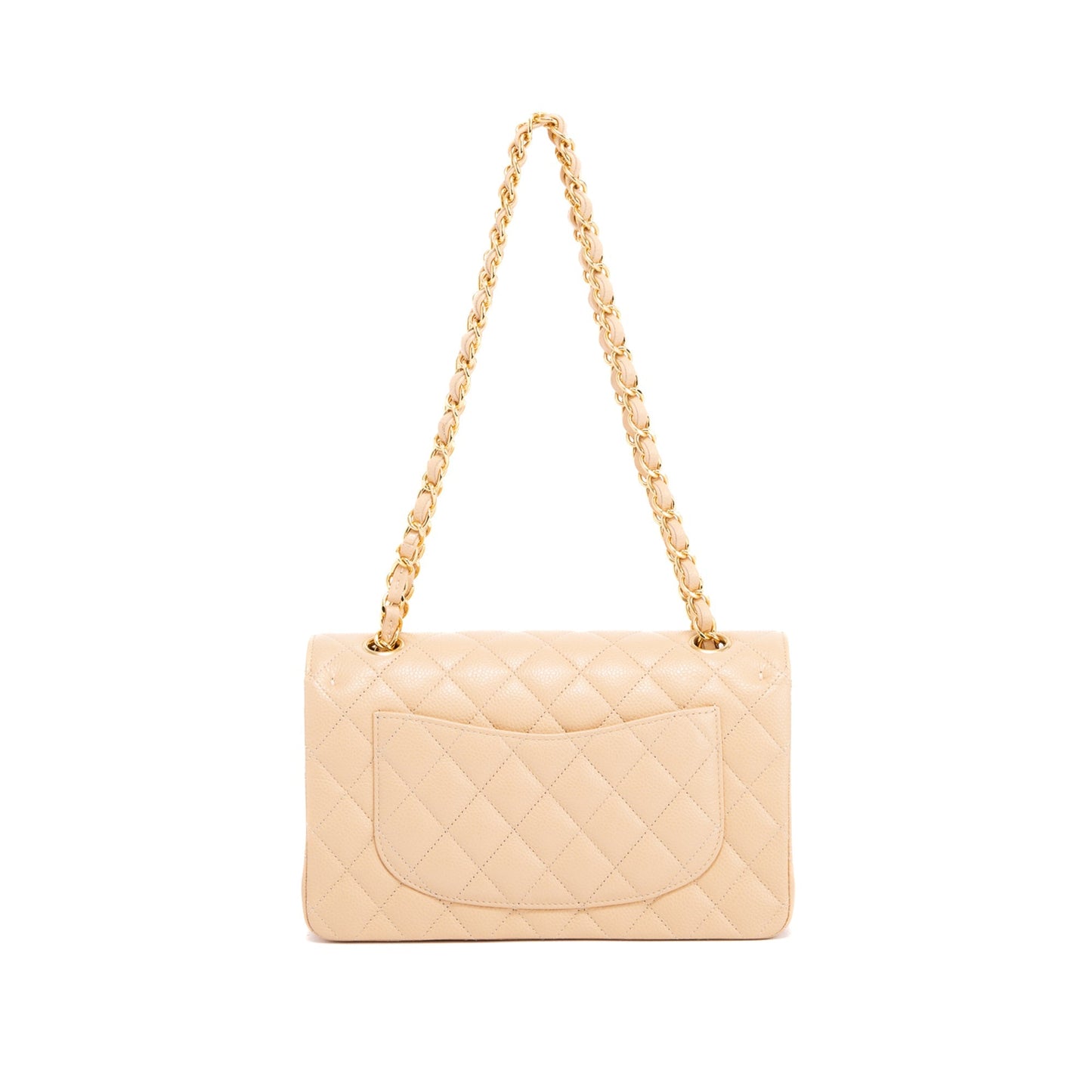 Chanel 2020 Beige Caviar Small Classic Double Flap Bag