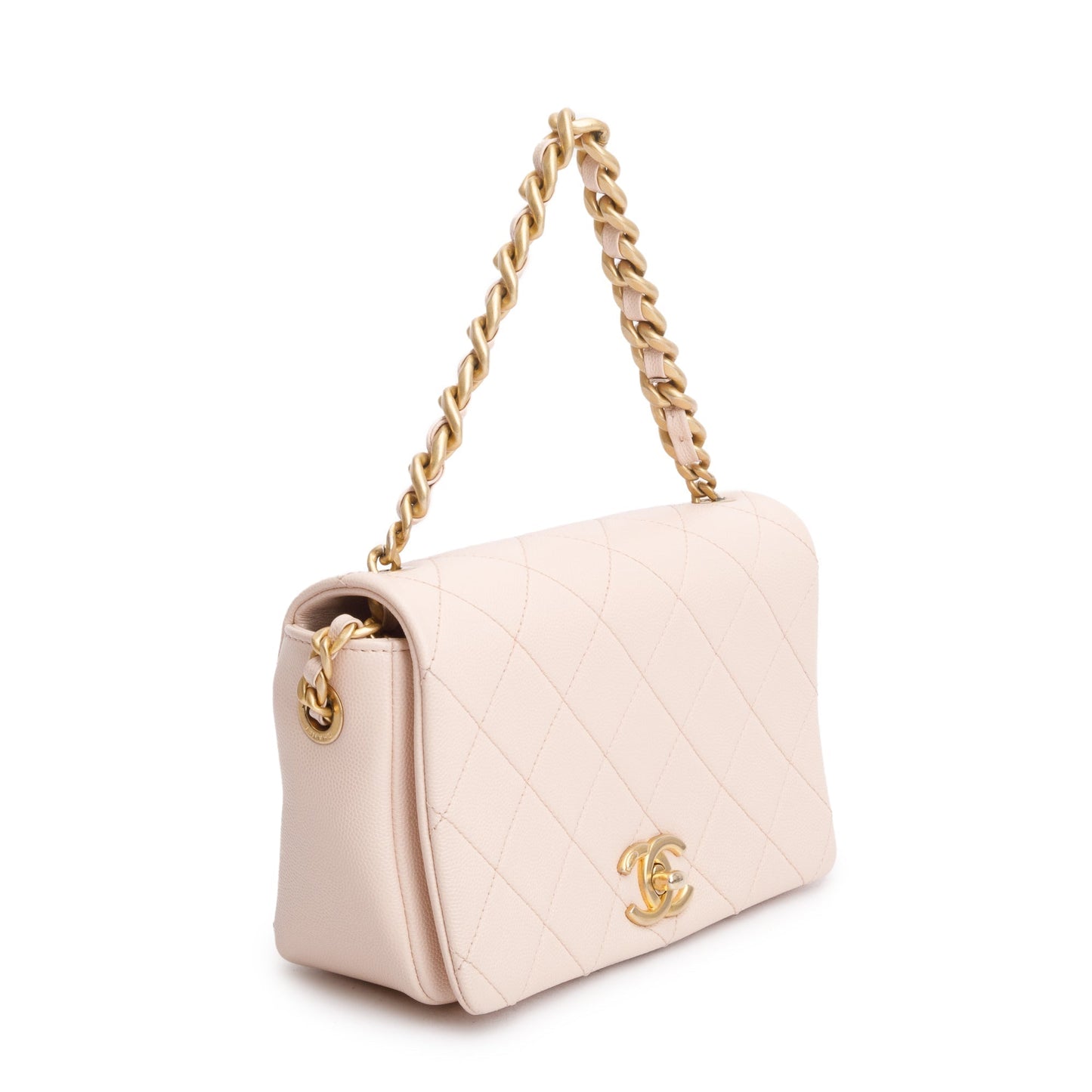 Chanel 2020 Beige Quilted Caviar Leather Small Fashion Therapy Full Flap Bag