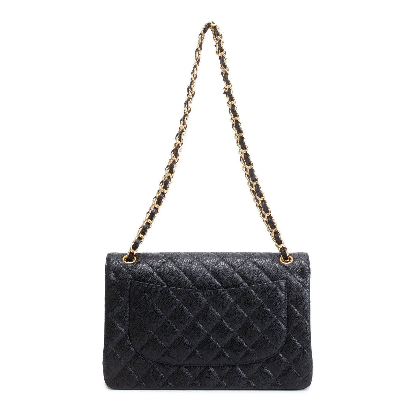 Chanel 2020 Black Caviar Classic Jumbo Double Flap Bag