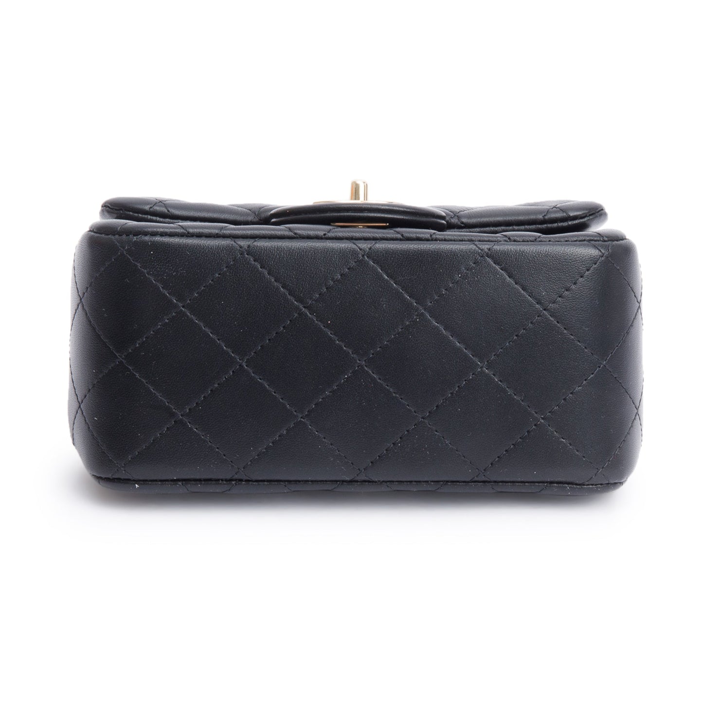 Chanel 2020 Black Quilted Lambskin Leather Classic Square Mini Flap Bag