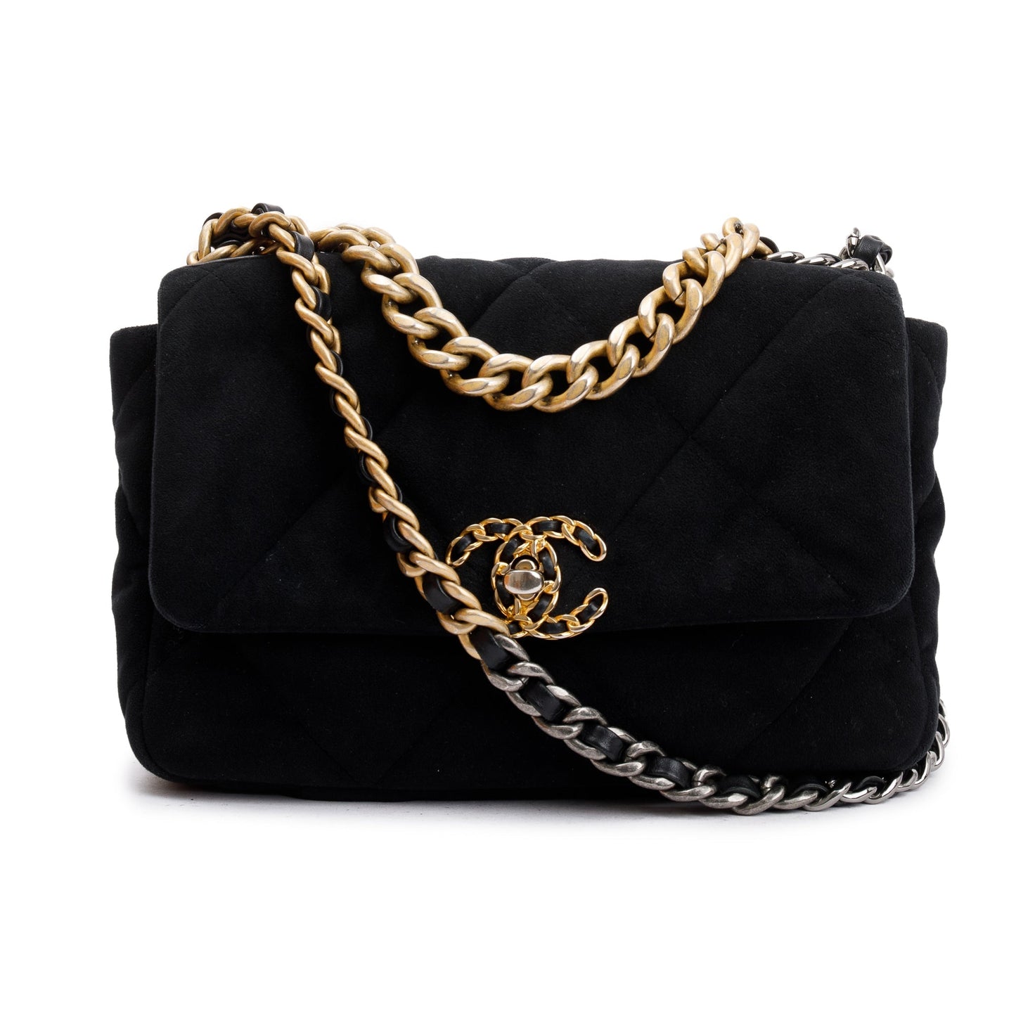 Chanel 2020 Black Velvet Medium 19 Flap Bag