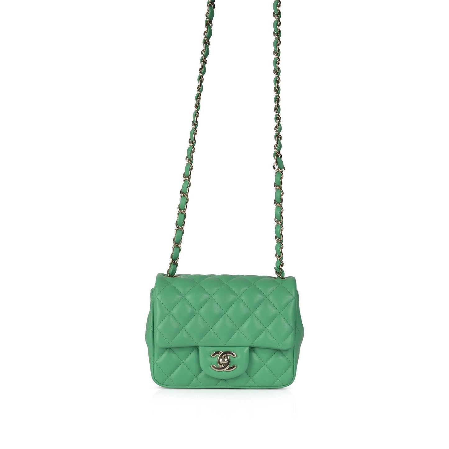 Chanel 2020 Green Classic Mini Square Flap Bag