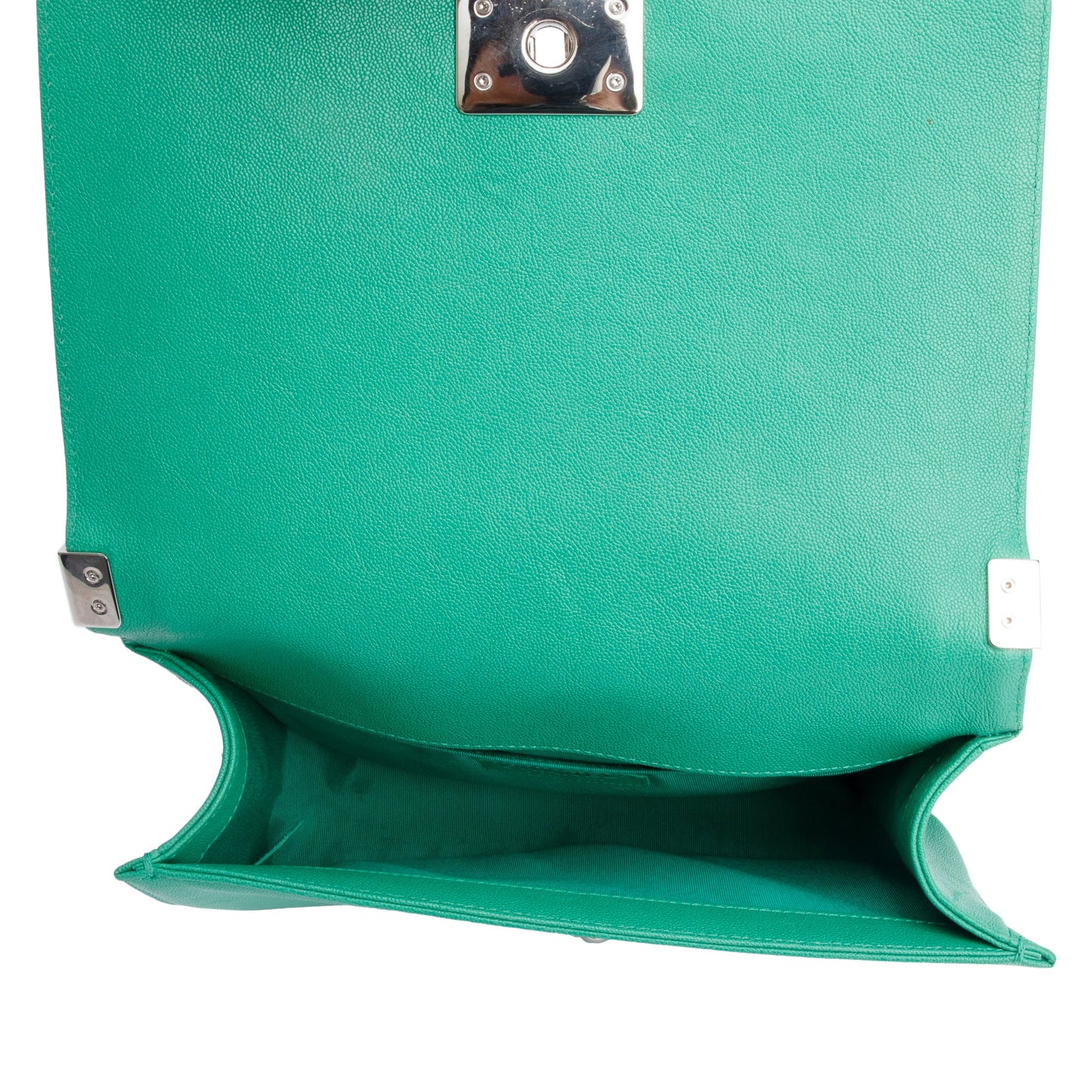 Chanel 2020 Green Quilted Caviar Leather Medium Boy Bag