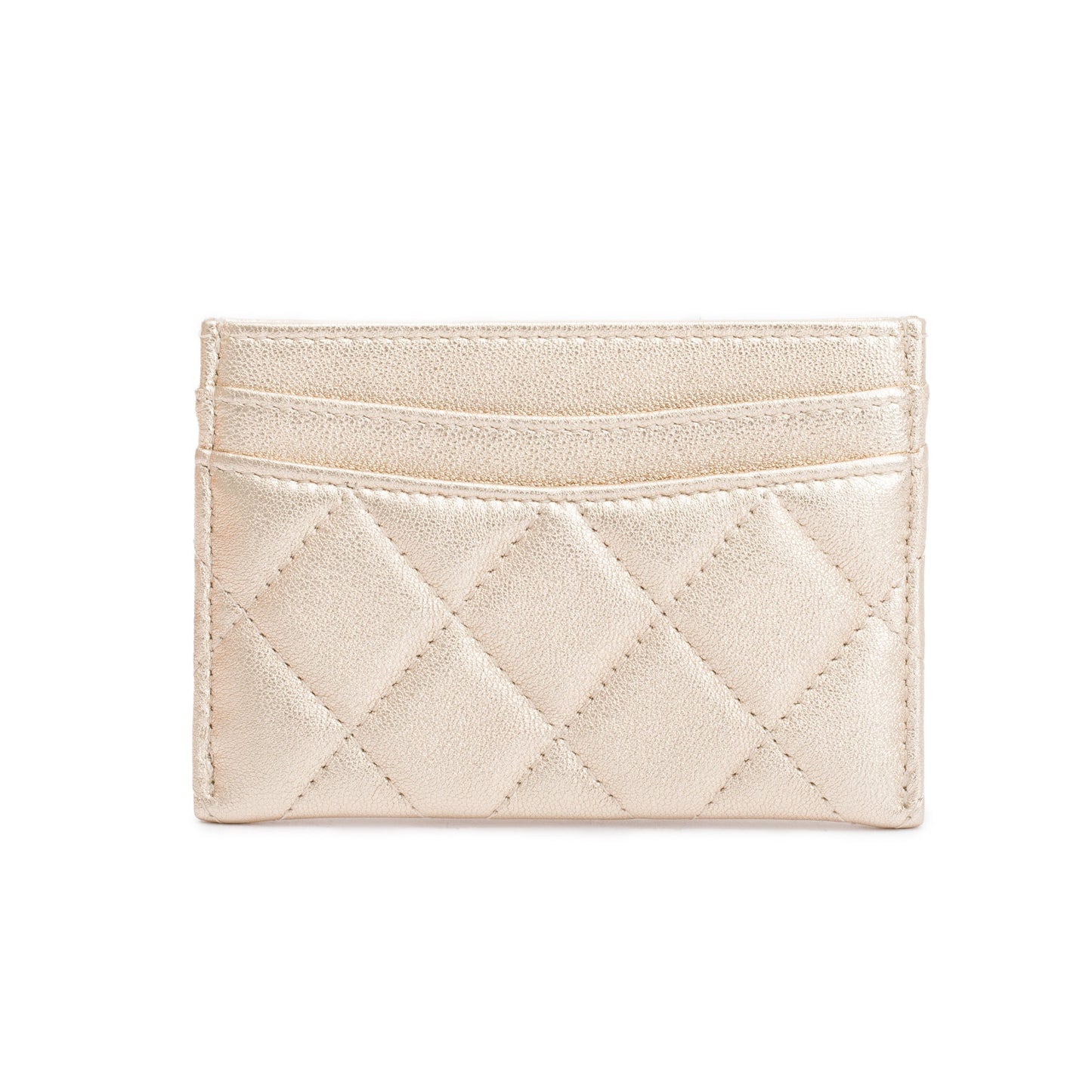 Chanel 2020 Metallic Gold Calfskin Leather Classic Card Holder