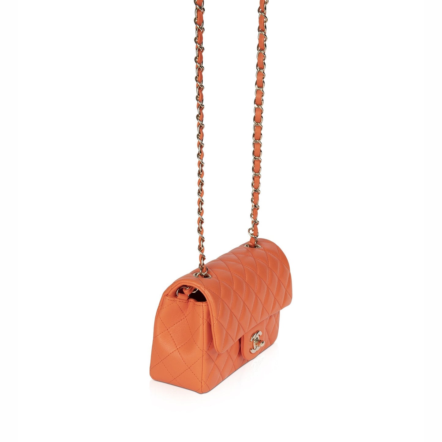 Chanel 2020 Orange Classic Mini Flap Bag