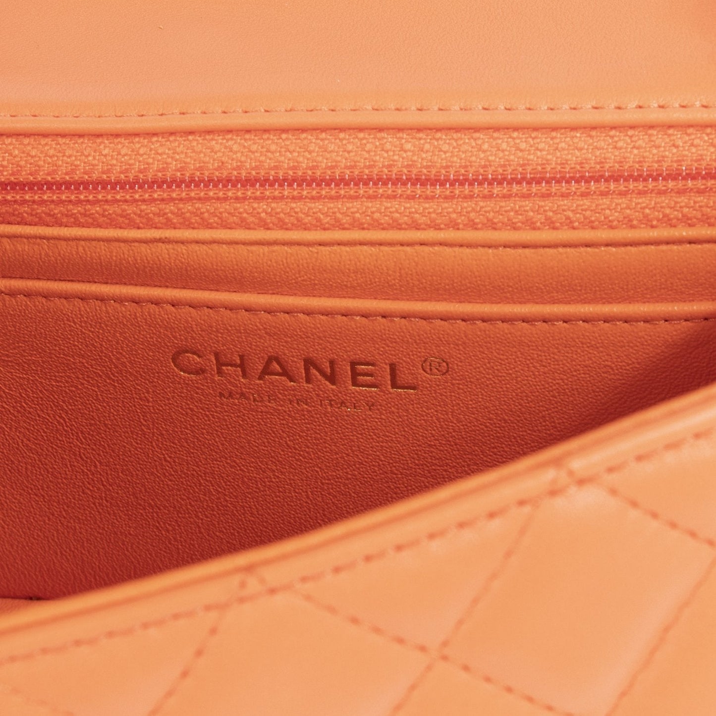 Chanel 2020 Orange Classic Mini Flap Bag