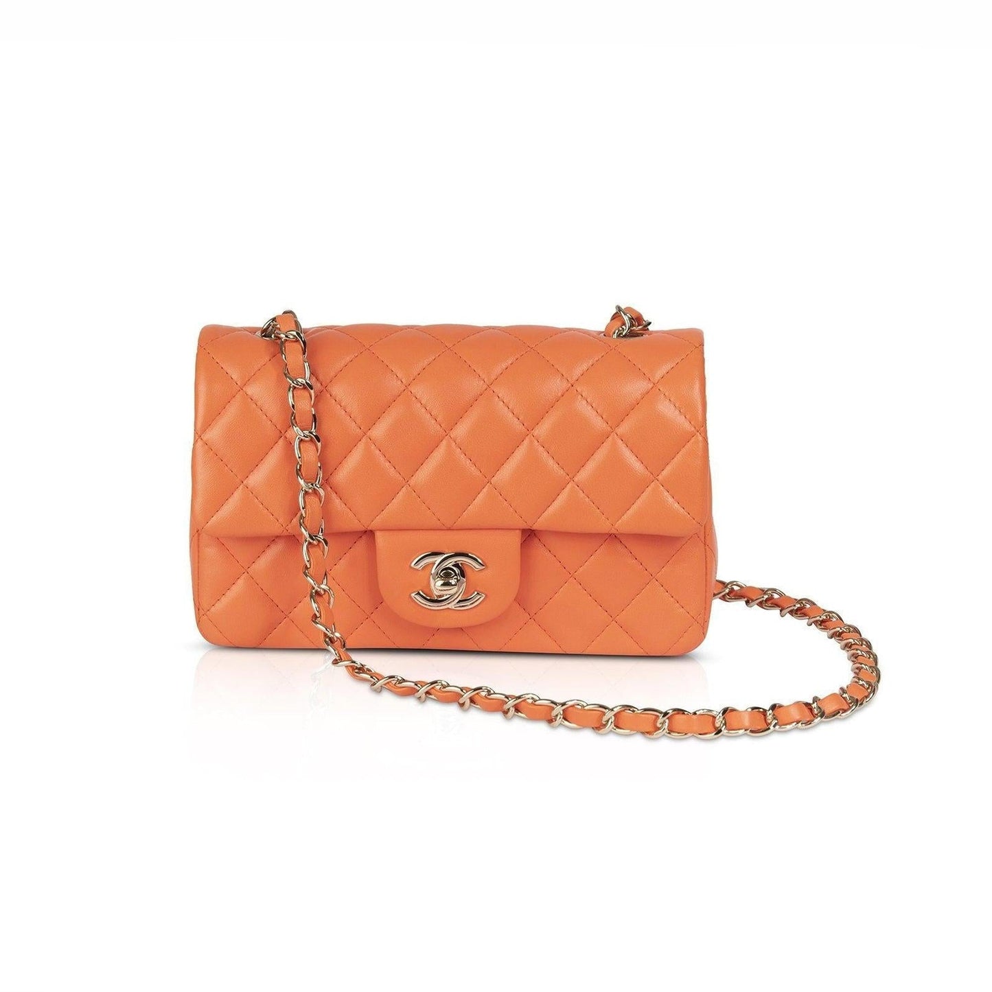 Chanel 2020 Orange Classic Mini Flap Bag
