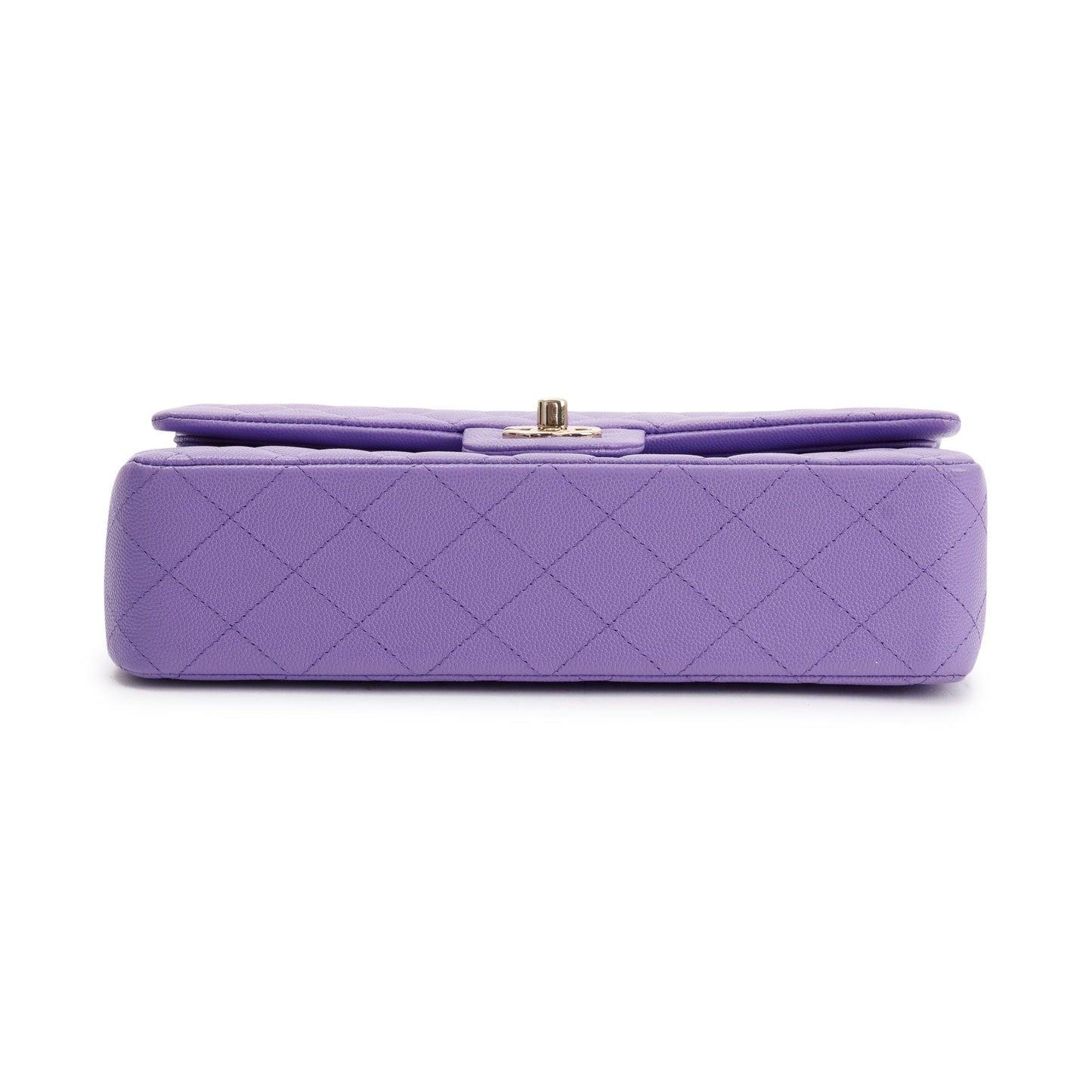 Chanel 2020 Purple Caviar Classic Medium Double Flap Bag