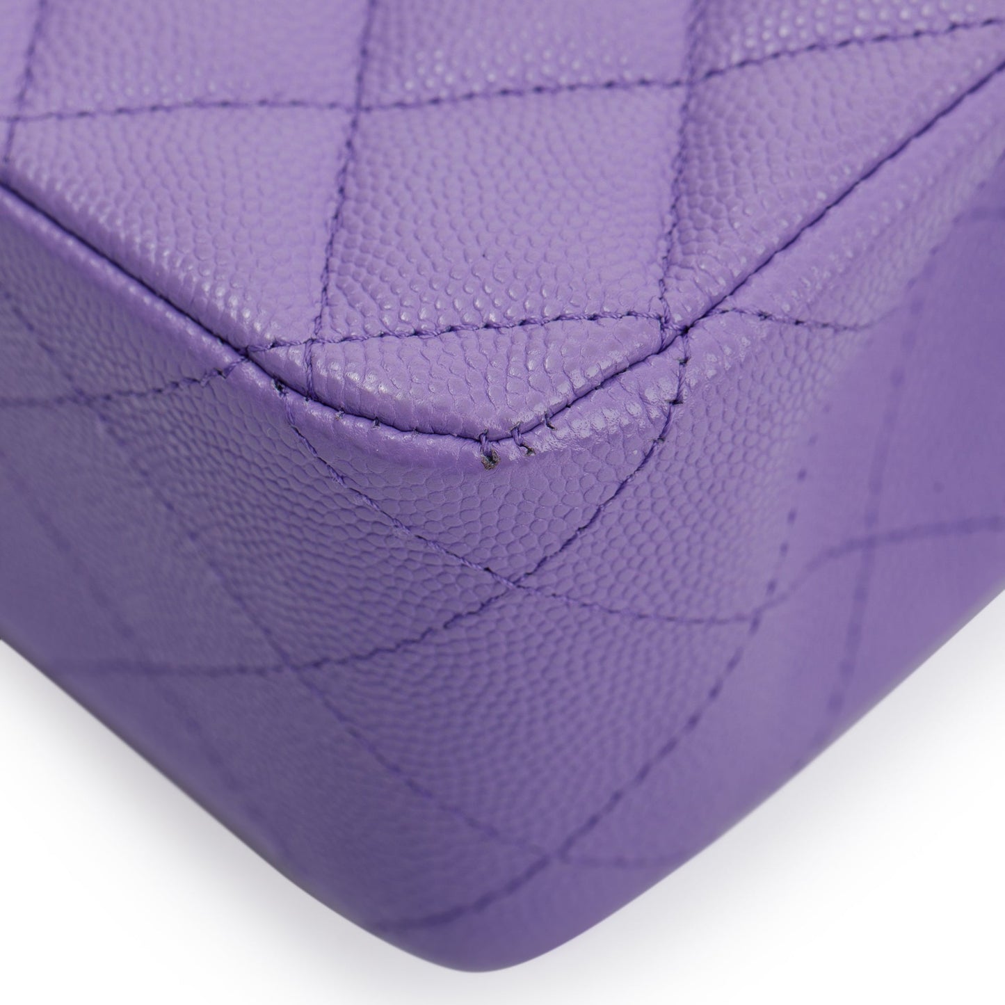 Chanel 2020 Purple Caviar Classic Medium Double Flap Bag