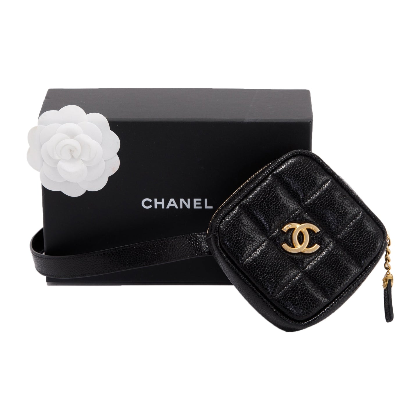 Chanel 2020 Quilted Caviar Leather CC Diamond Belt Bag