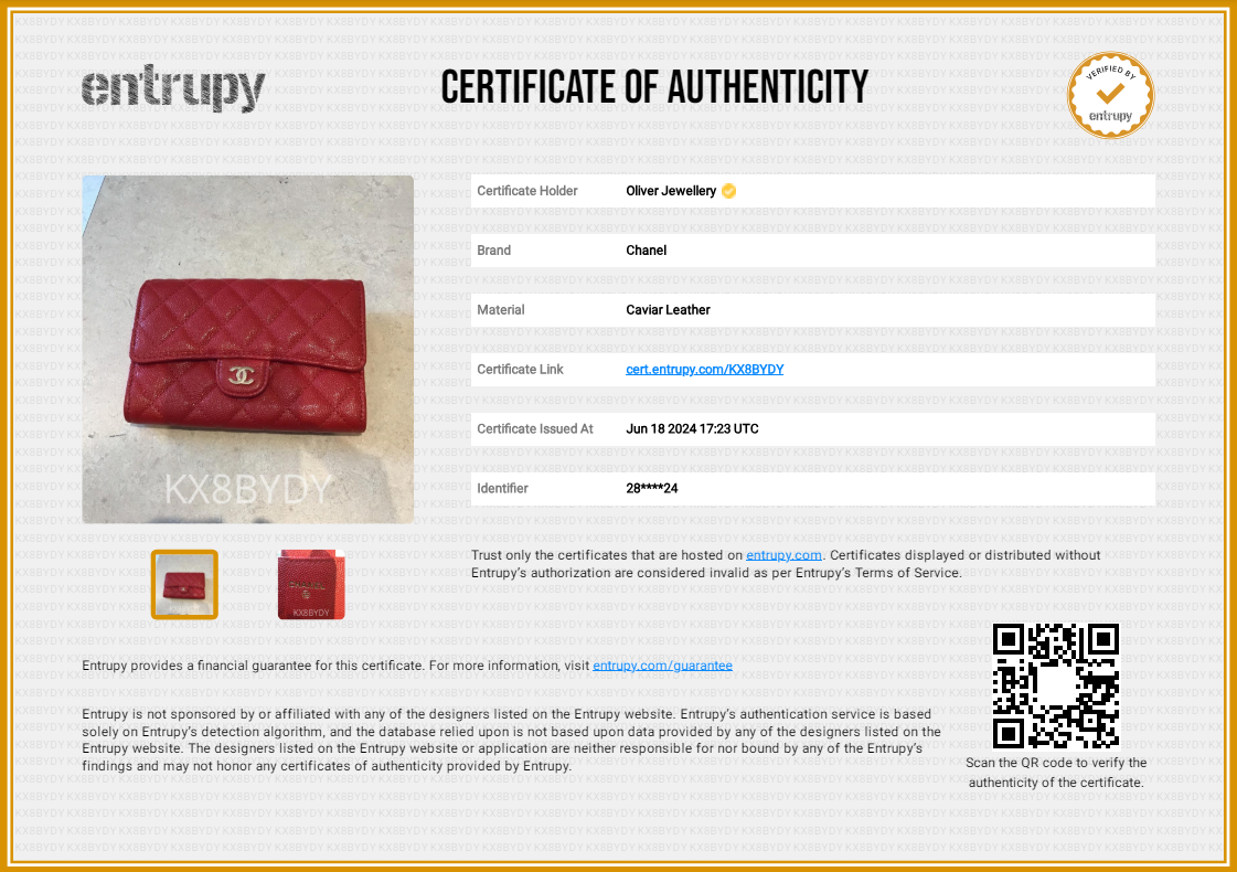 Chanel 2020 Red Caviar Leather Medium Classic Flap Wallet