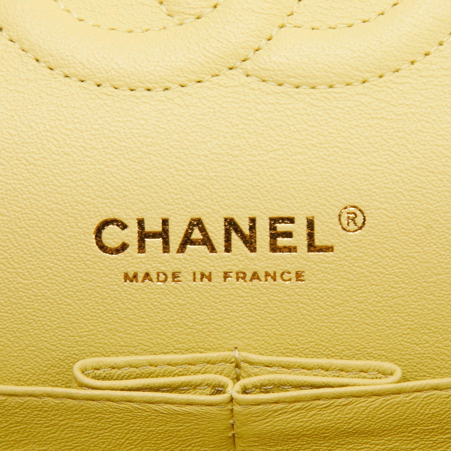 Chanel 2020 Yellow Caviar Classic Medium Double Flap Bag