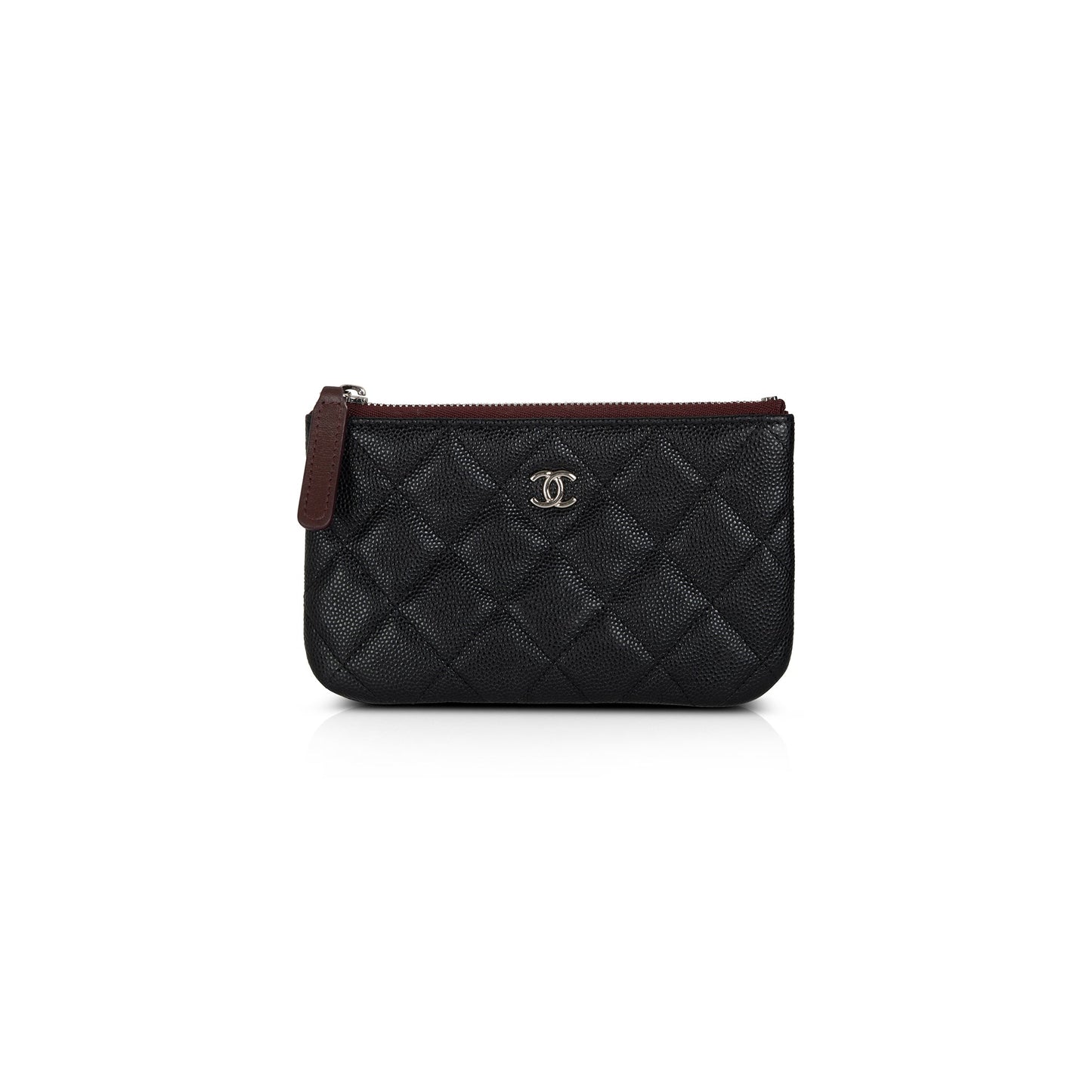 Chanel 2021 Black Caviar Classic Mini Zip Pouch