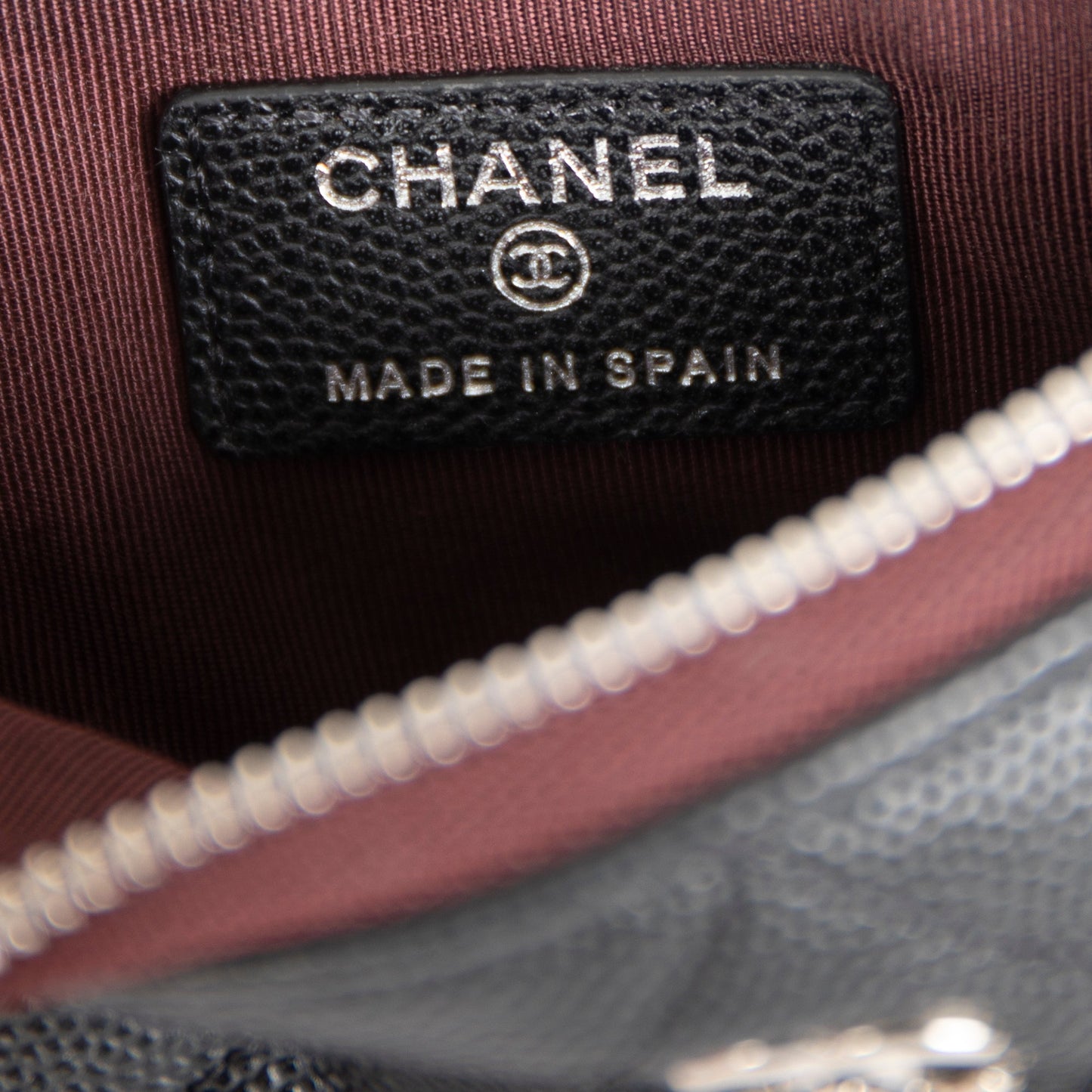 Chanel 2021 Black Caviar Classic Mini Zip Pouch