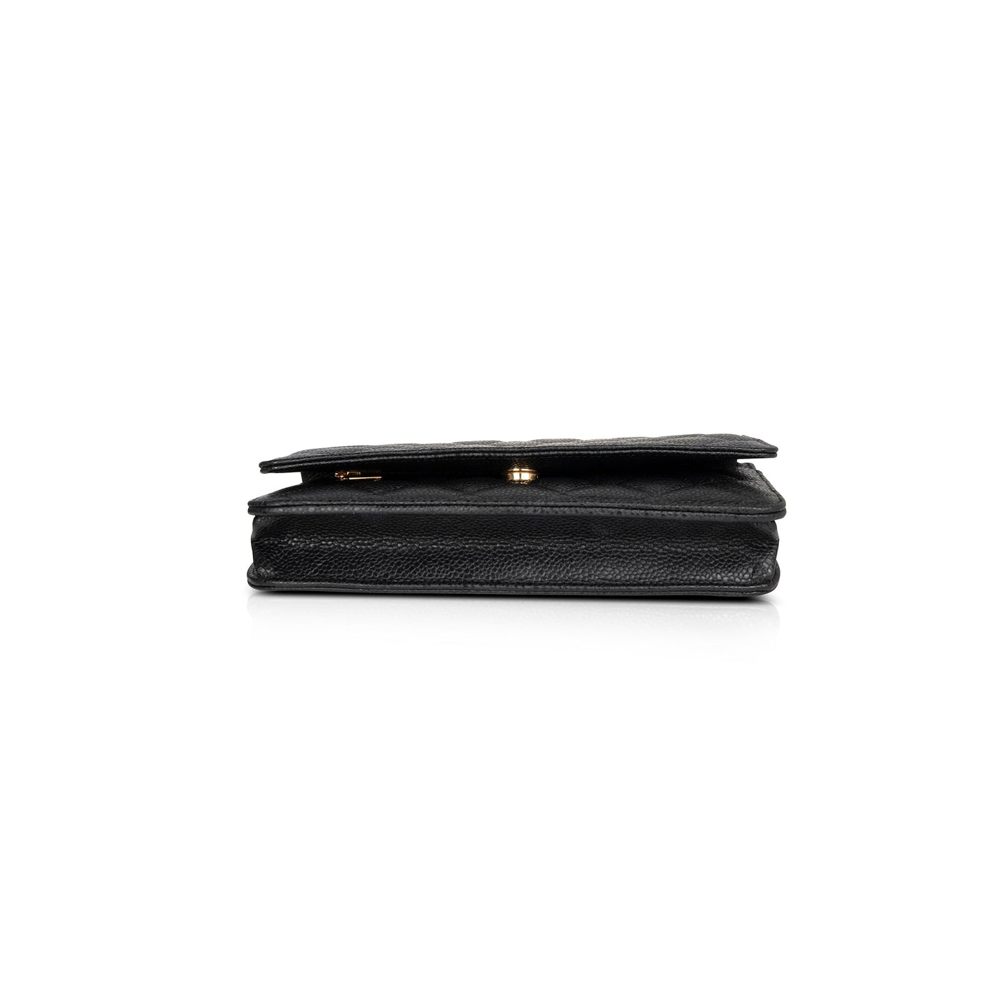 Chanel 2021 Black Caviar Classic Wallet on Chain