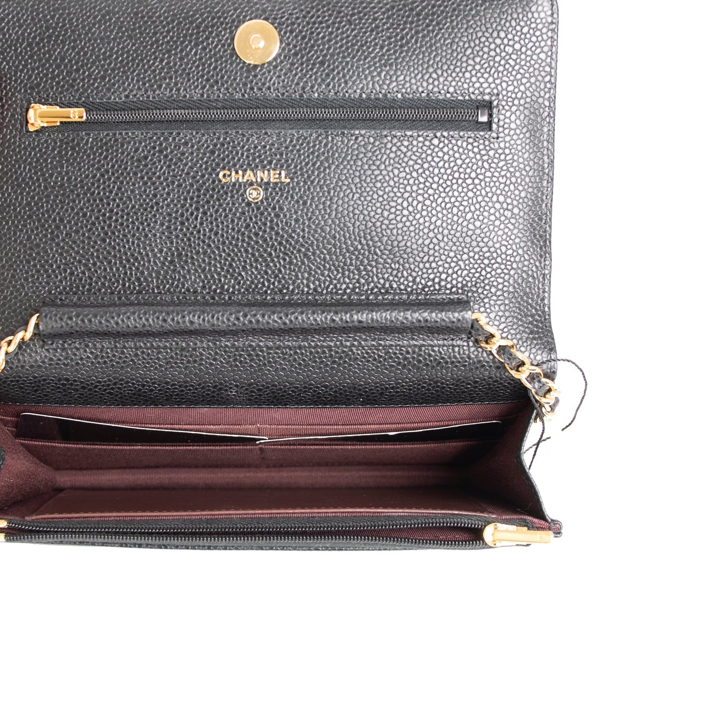 Chanel 2021 Black Caviar Classic Wallet on Chain