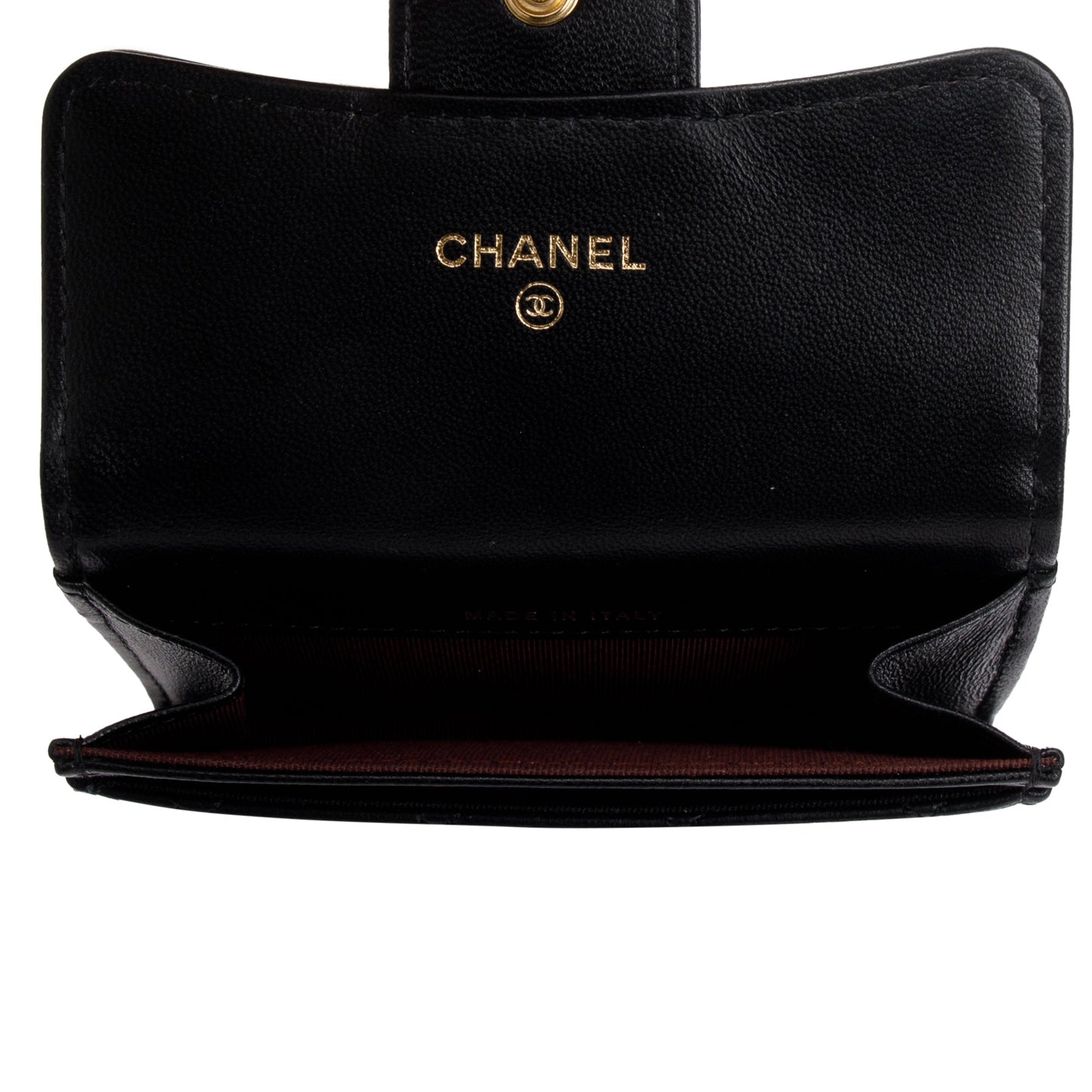 Chanel 2021 Black Caviar Leather Classic Flap Card Holder