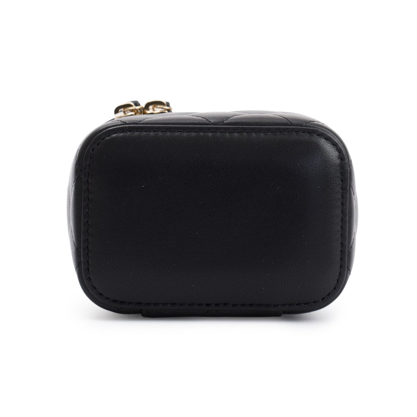 Chanel 2021 Black Lambskin Leather Mini Vanity Case