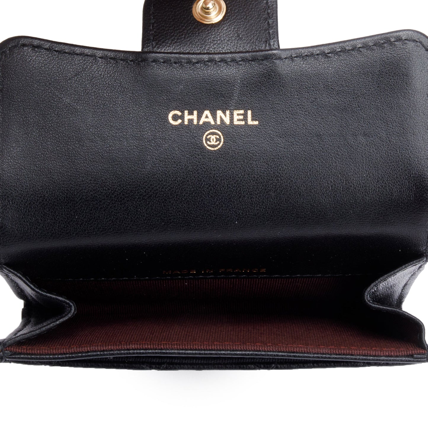 Chanel 2021 Black Quilted Lambskin Leather Classic Flap Card Holder