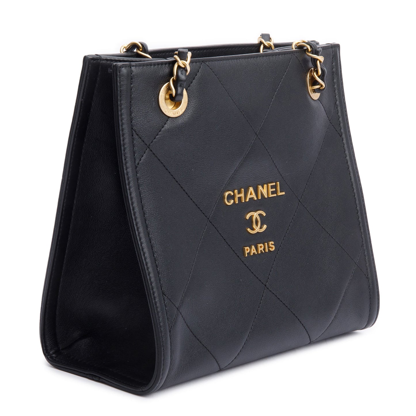 Chanel 2021 Black Quilted Matelasse Mini Shopper Tote