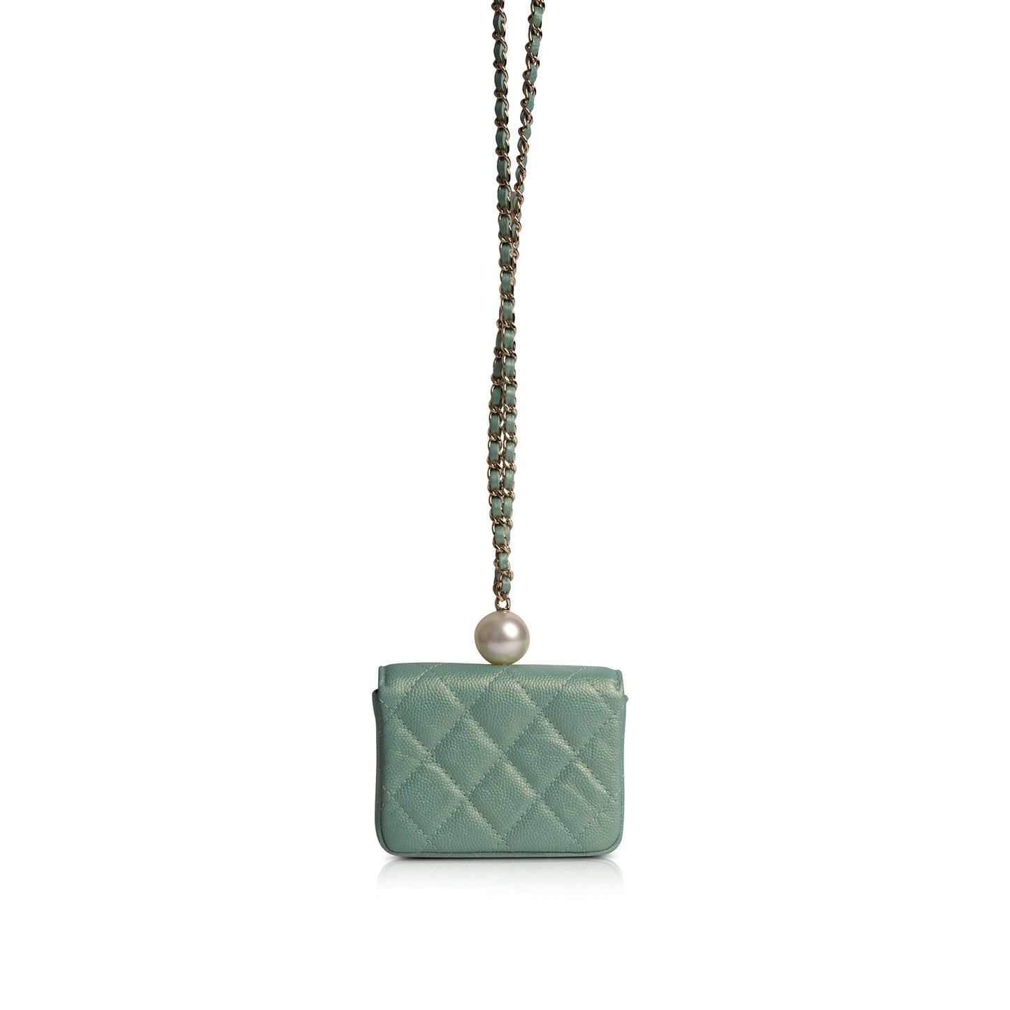 Chanel 2021 CC Pearl Coin Purse with Chain