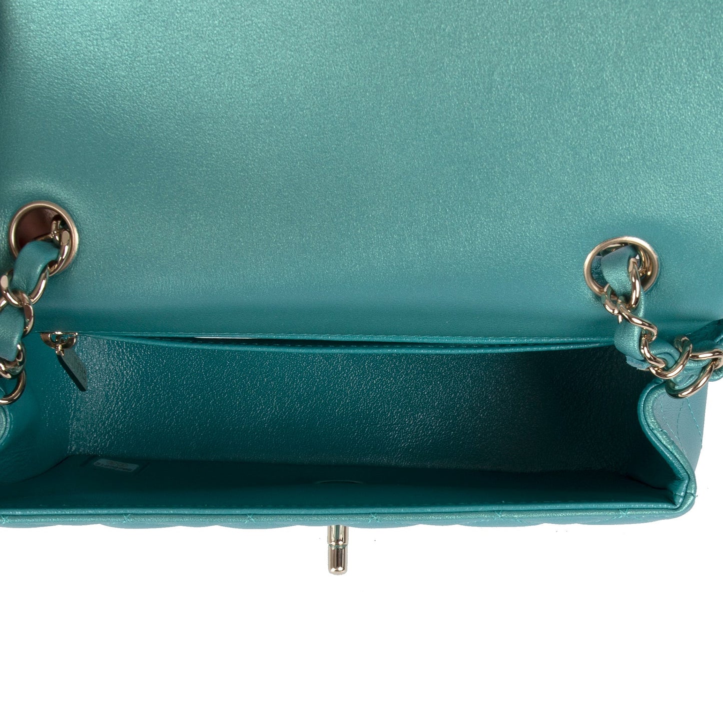 Chanel 2021 Green Iridescent Classic Mini Rectangular Flap Bag