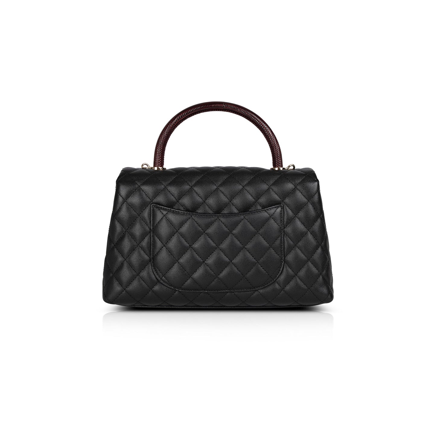 Chanel 2021 Medium Lizard-Trimmed Coco Handle Bag