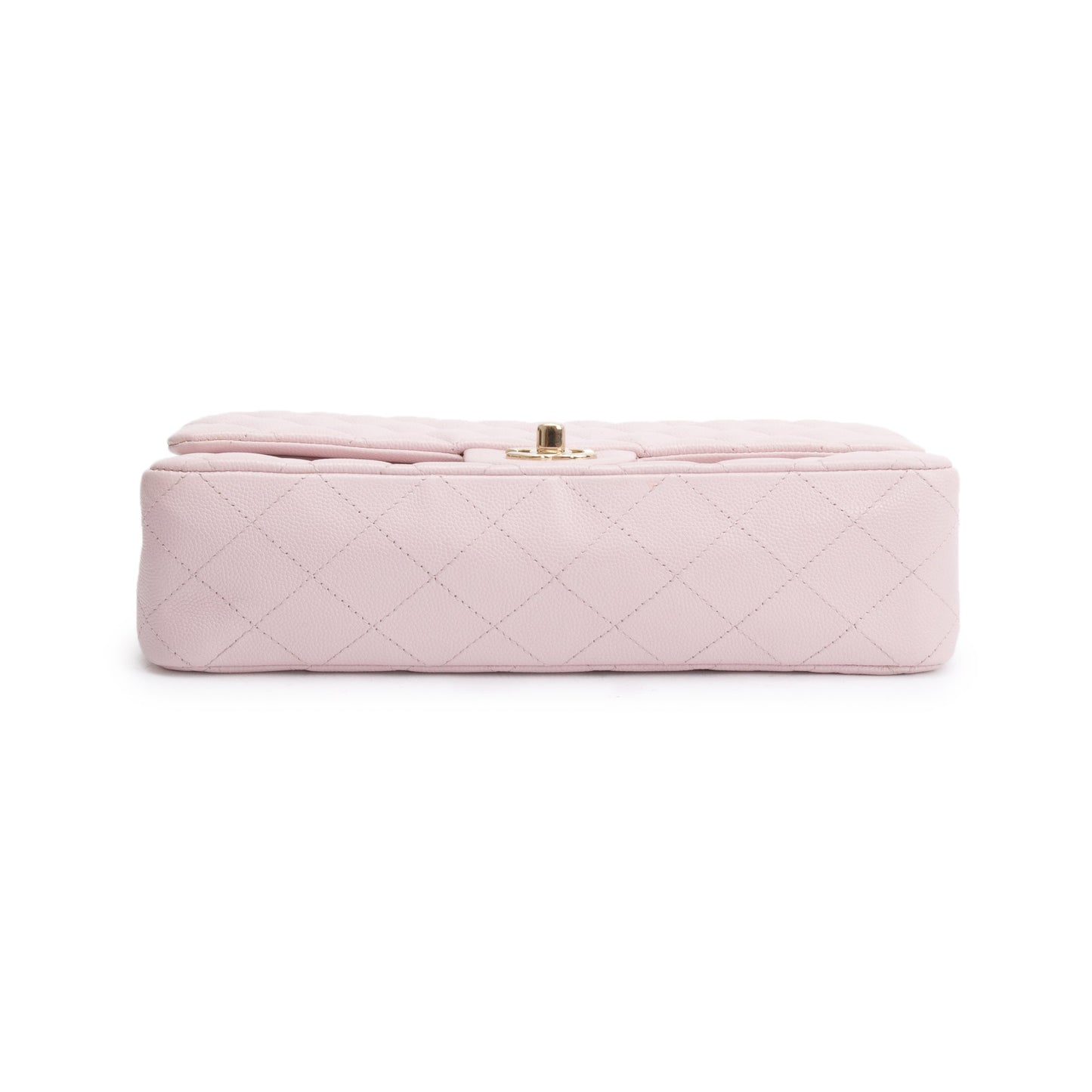 Chanel 2021 Pink Caviar Leather Medium Classic Double Classic Flap Bag