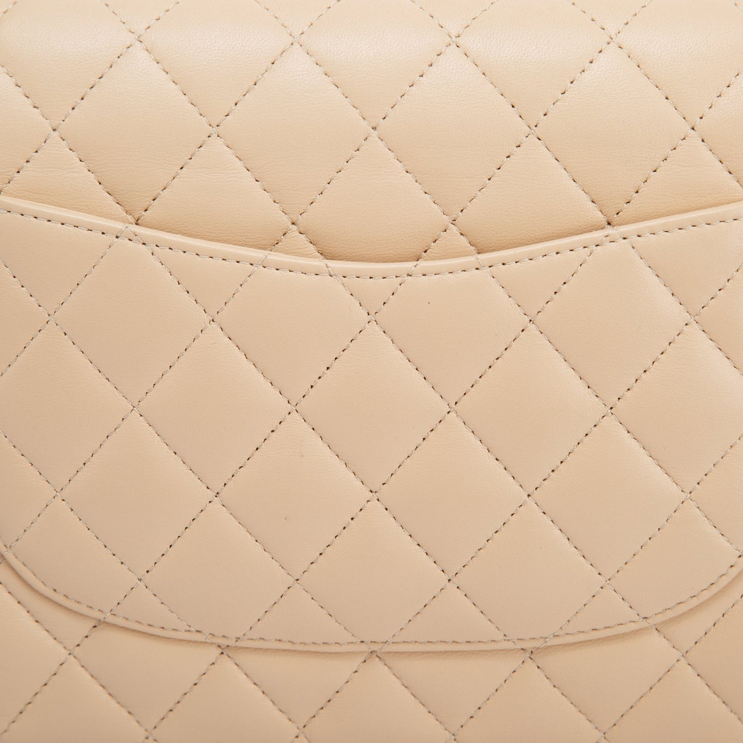 Chanel 2022 Beige Lambskin Classic Medium Double Flap Bag
