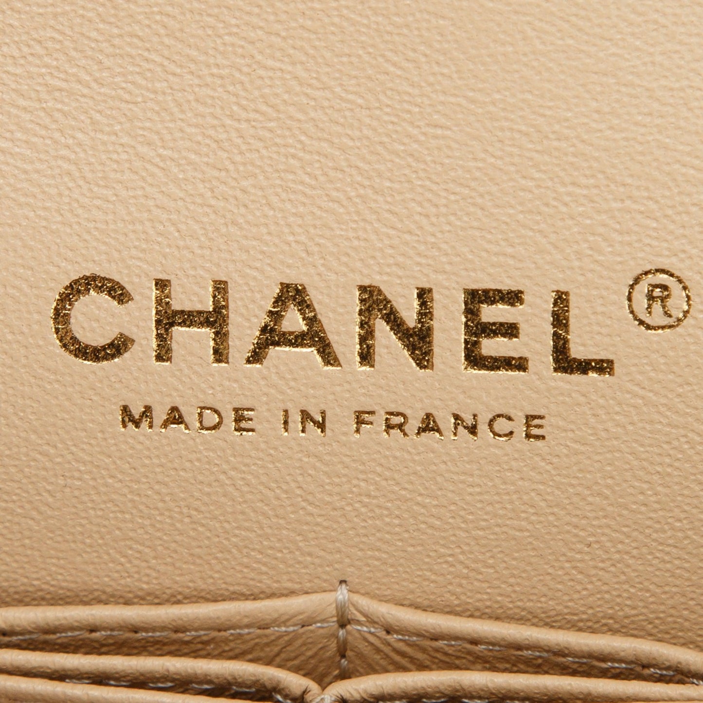Chanel 2022 Beige Lambskin Classic Medium Double Flap Bag