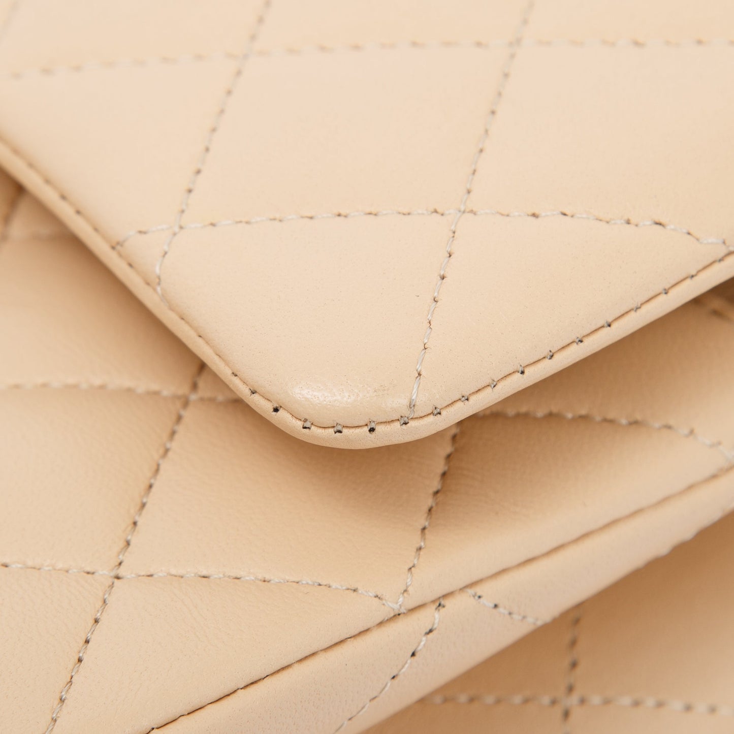 Chanel 2022 Beige Lambskin Classic Medium Double Flap Bag