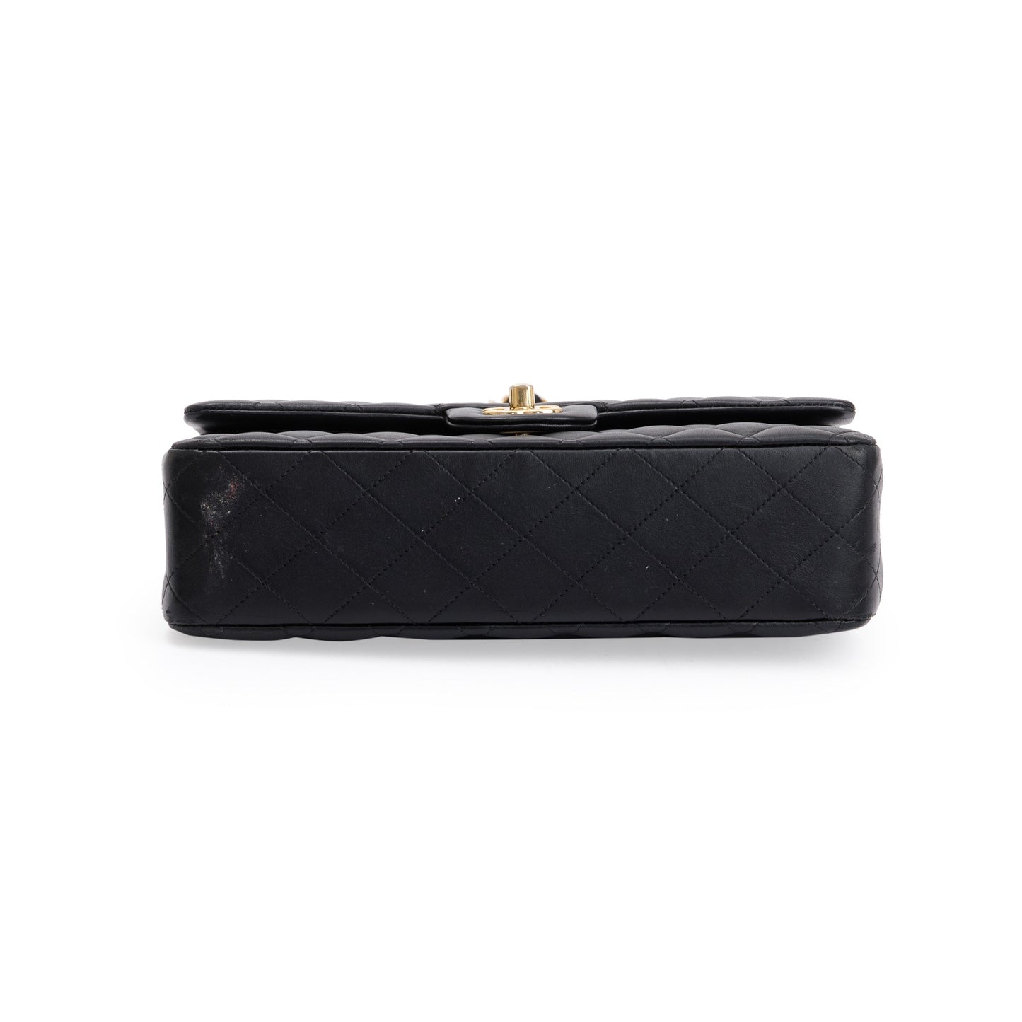 Chanel 2022 Black Lambskin Leather Classic Medium Double Flap Bag