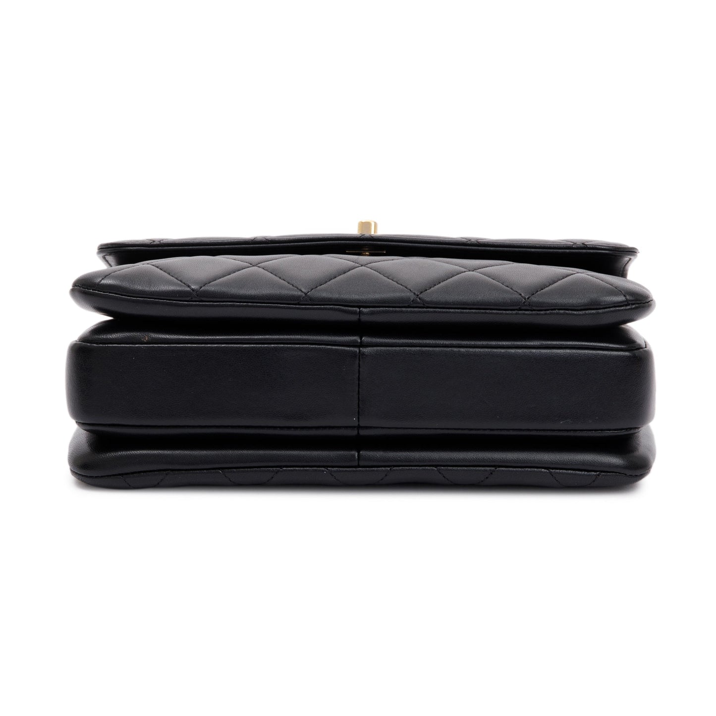 Chanel 2022 Black Lambskin Trendy CC Small Top Handle Flap Bag