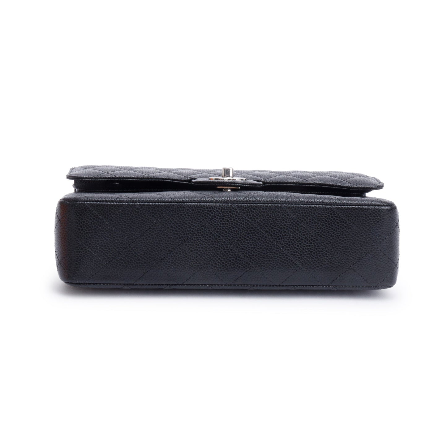 Chanel 2022 Black Quilted Caviar Leather Classic Medium Double Flap Bag