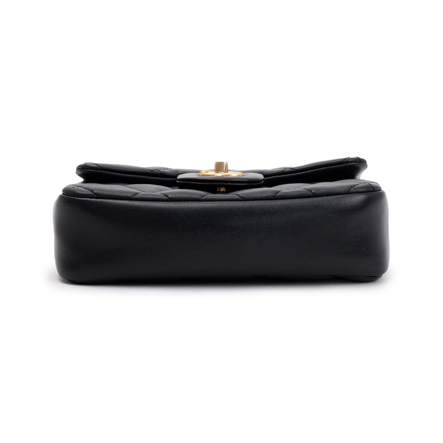 Chanel 2022 Black Quilted Lambskin Heart Charms Mini Flap Bag