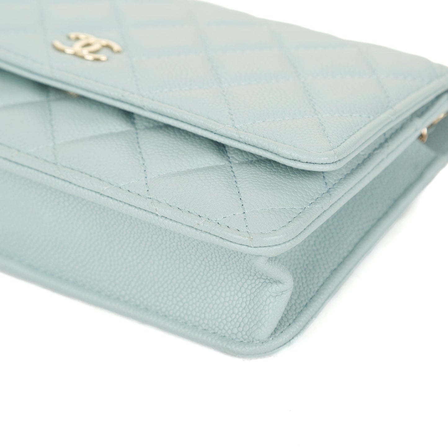 Chanel 2022 Blue Caviar Tiny CC Wallet on Chain