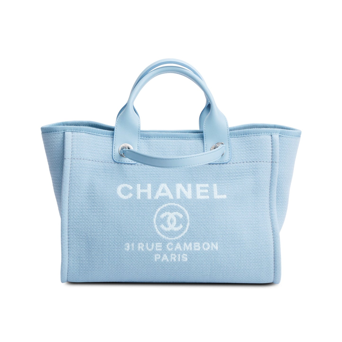 Chanel 2022 Blue Mixed Fibers Small Deauville Tote