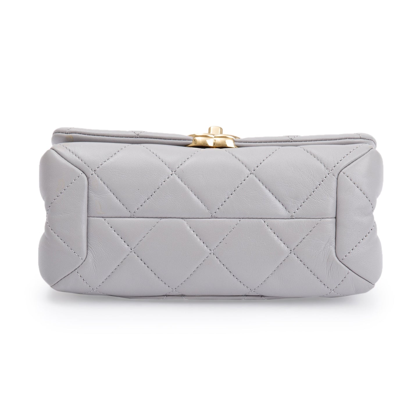 Chanel 2022 Grey Quilted Lambskin Leather Small Color Match Flap Bag