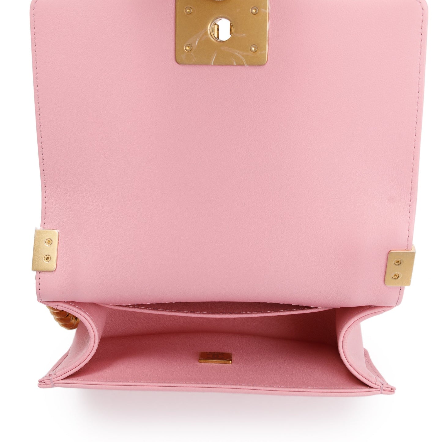 Chanel 2022 Pink Calfskin Leather Small Boy Bag