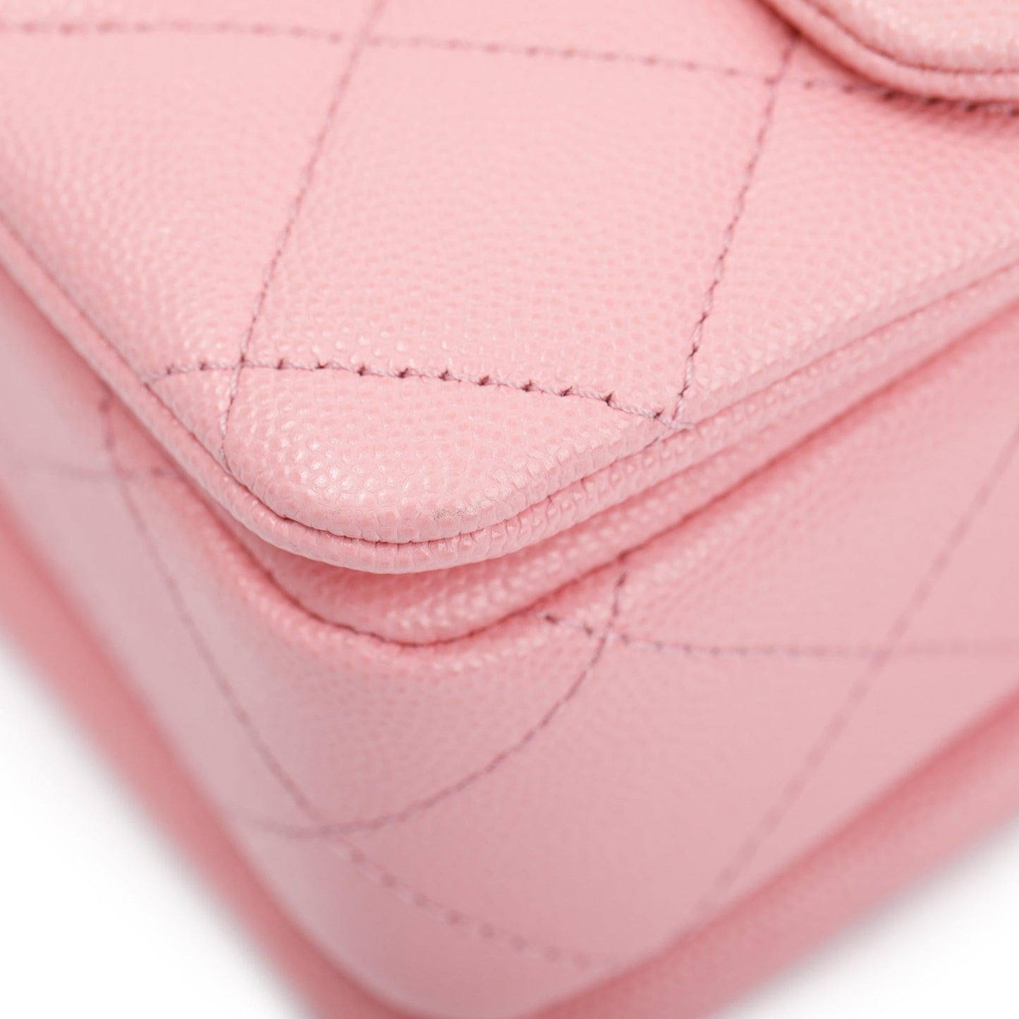 Chanel 2022 Pink Caviar Leather Mini Coco First Flap Bag