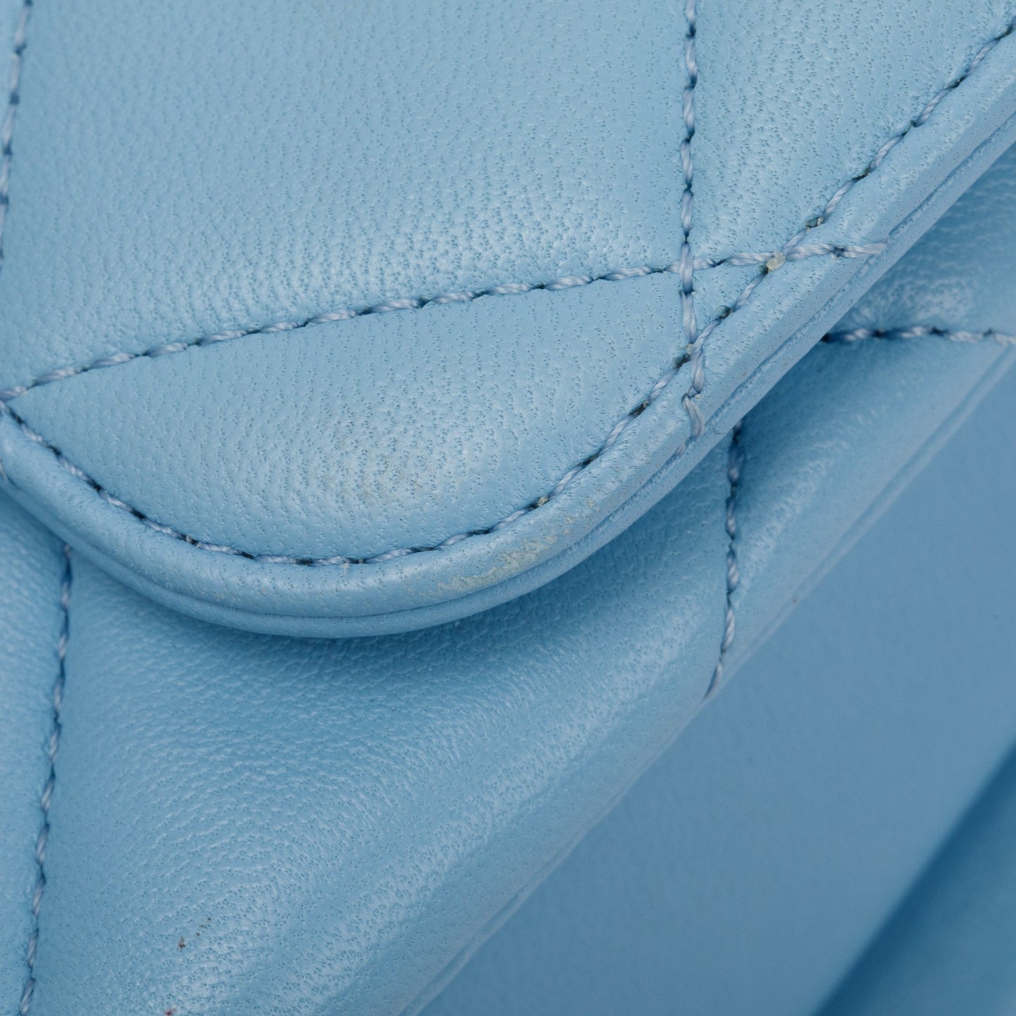 Chanel 2022 Tiffany Blue Lambskin Leather Small  Trendy CC Top Handle Flap Bag