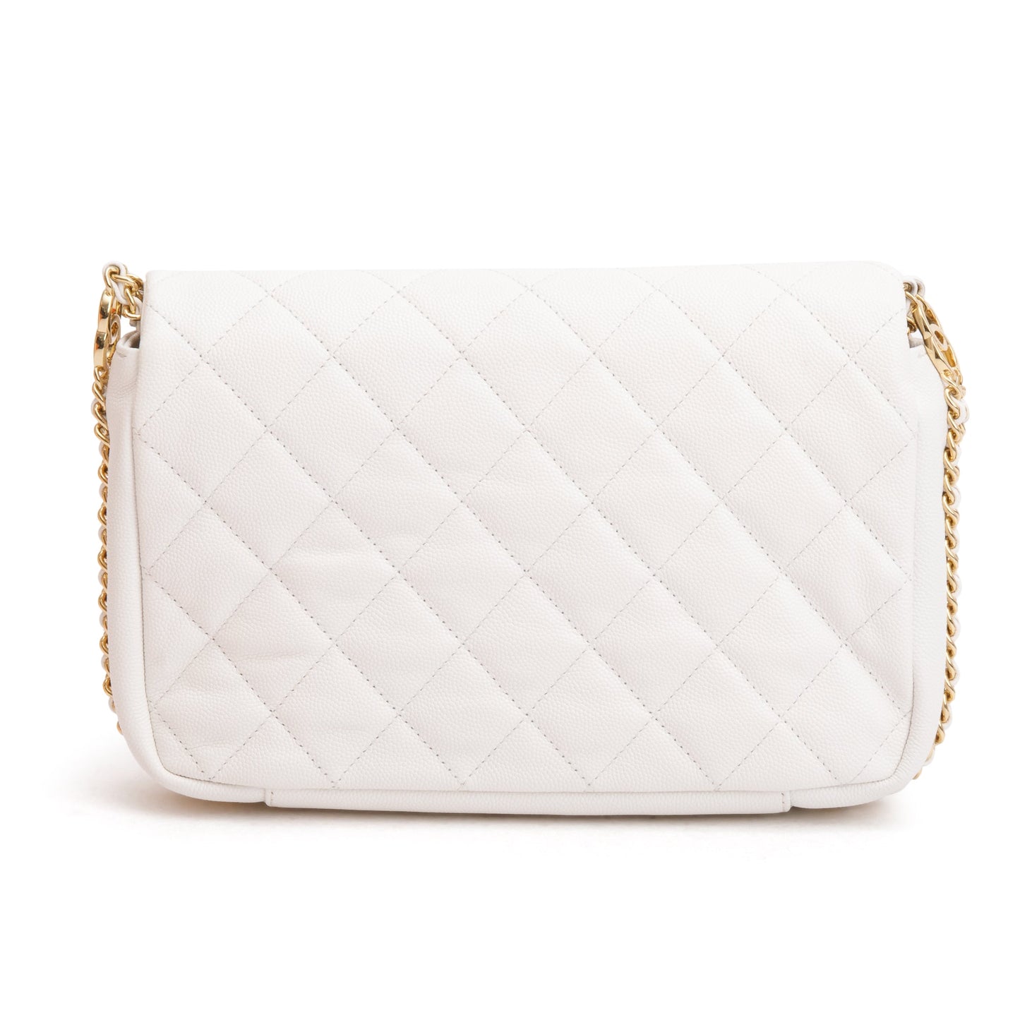 Chanel 2022 White Caviar Quilted Leather Small CC You Flap Bag