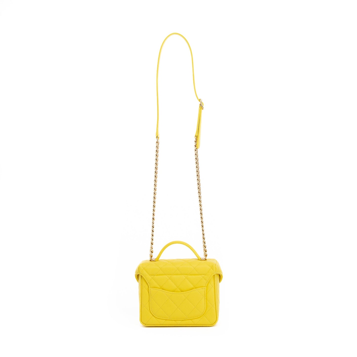 Chanel 2022 Yellow Caviar Leather Small Vanity Case